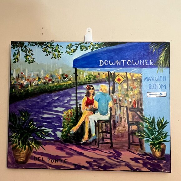 Acrylic Painting in Ft. Lauderdale of the Downtowner by Del Ponte 16" x 20" - Picture 3 of 9